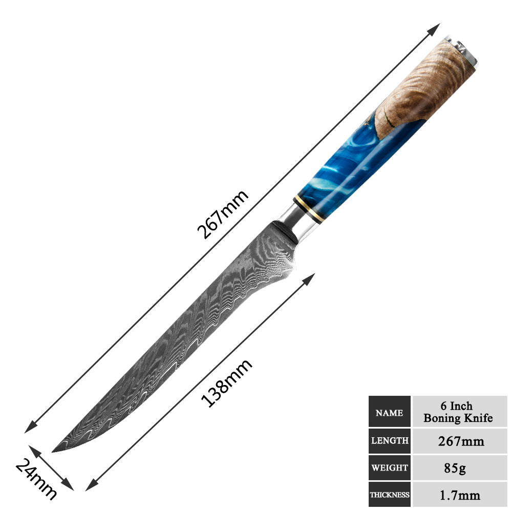 PREORDER: Eight Piece VG-10 Japanese Steel Kitchen Knife Set by Vintage Gentlemen