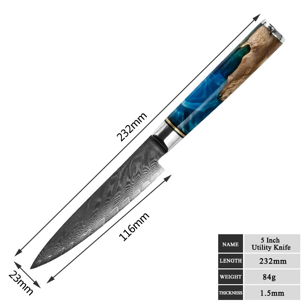 PREORDER: Eight Piece VG-10 Japanese Steel Kitchen Knife Set by Vintage Gentlemen