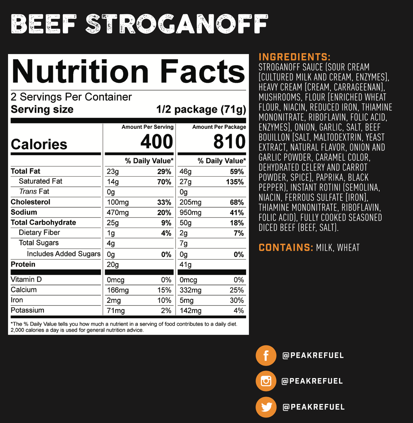 Beef Stroganoff by Peak Refuel