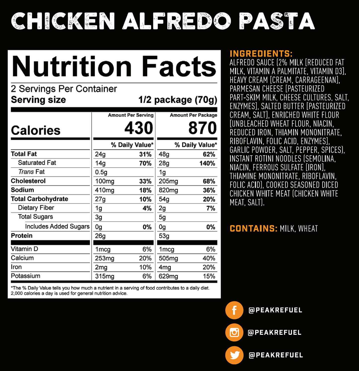 Chicken Alfredo by Peak Refuel