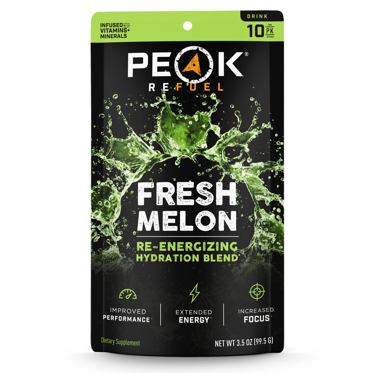 Fresh Melon Re-Energizing Drink Sticks by Peak Refuel