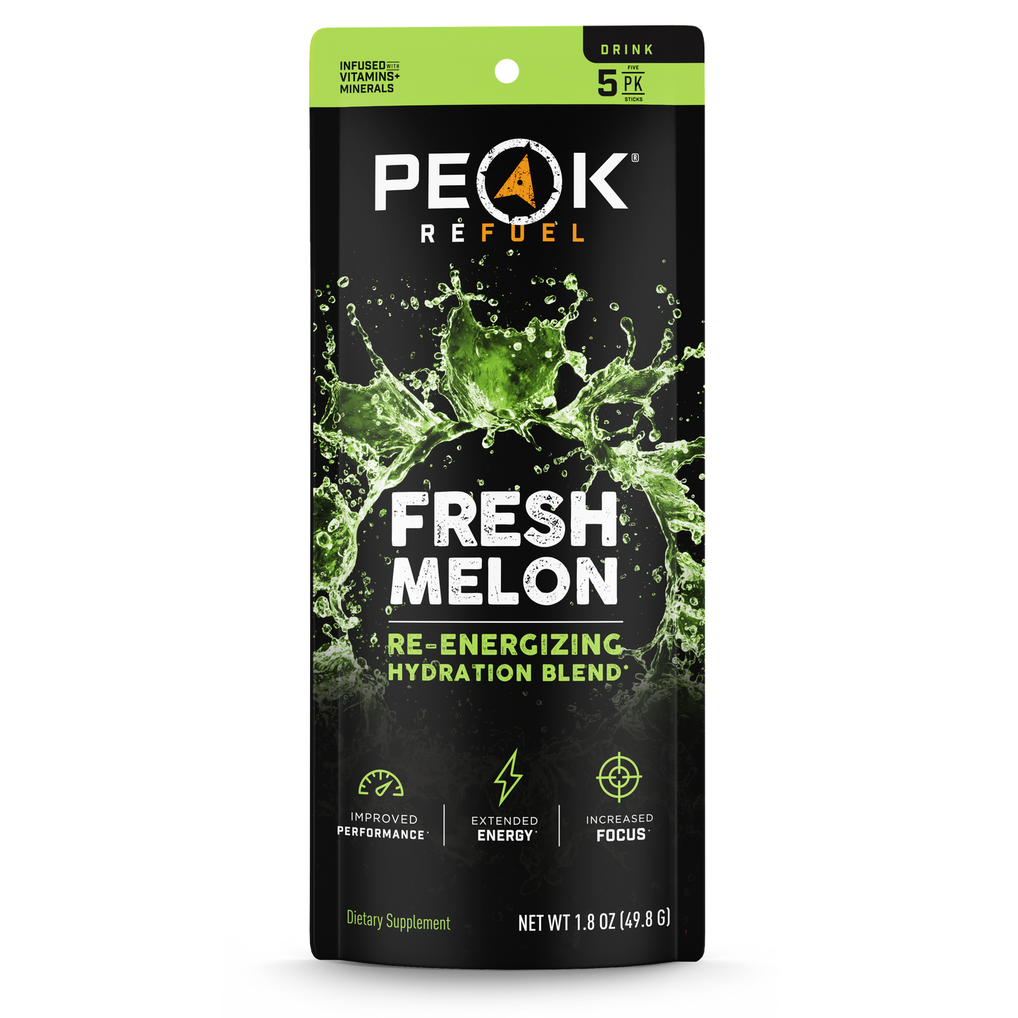 Fresh Melon Re-Energizing Drink Sticks by Peak Refuel