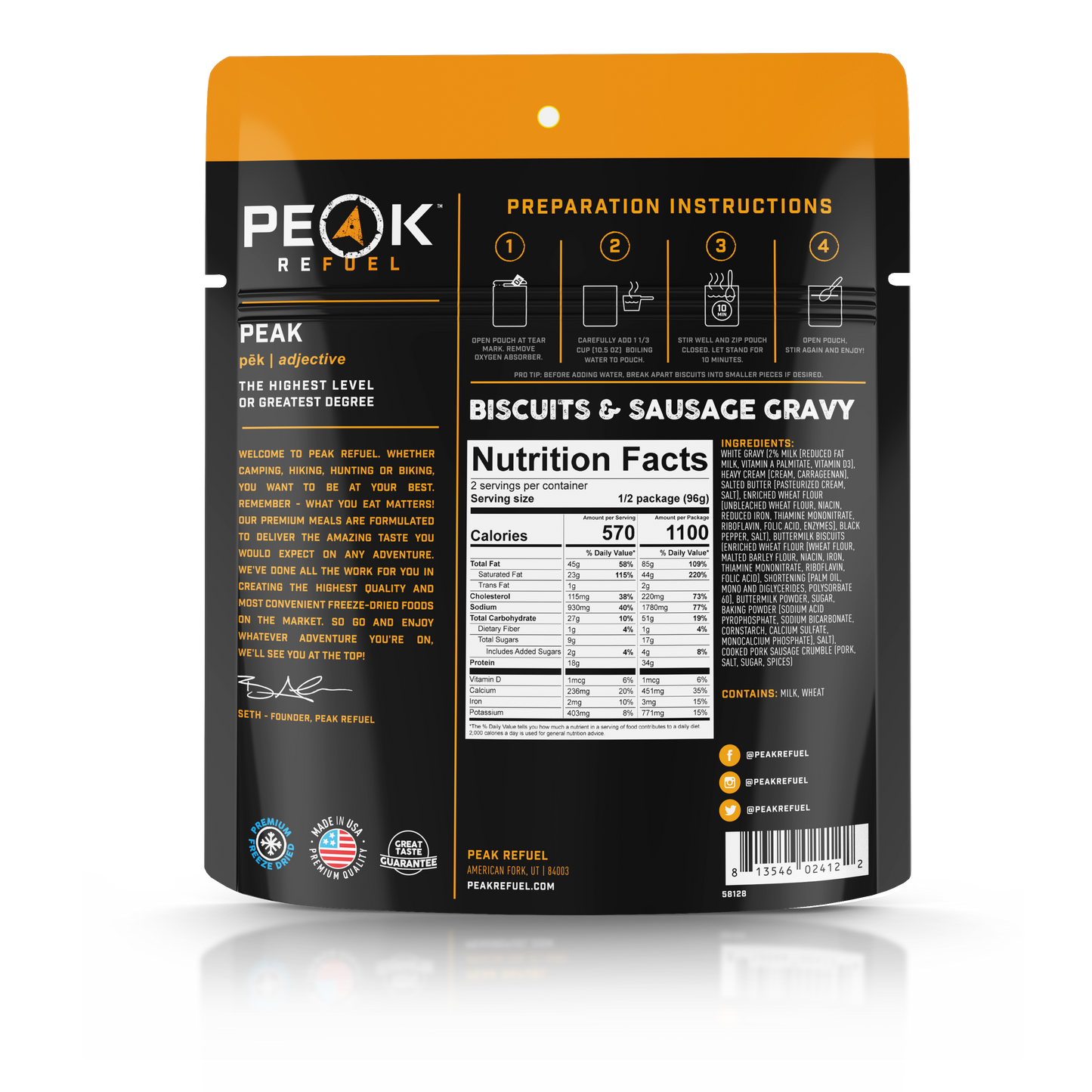 Biscuits & Sausage Gravy by Peak Refuel