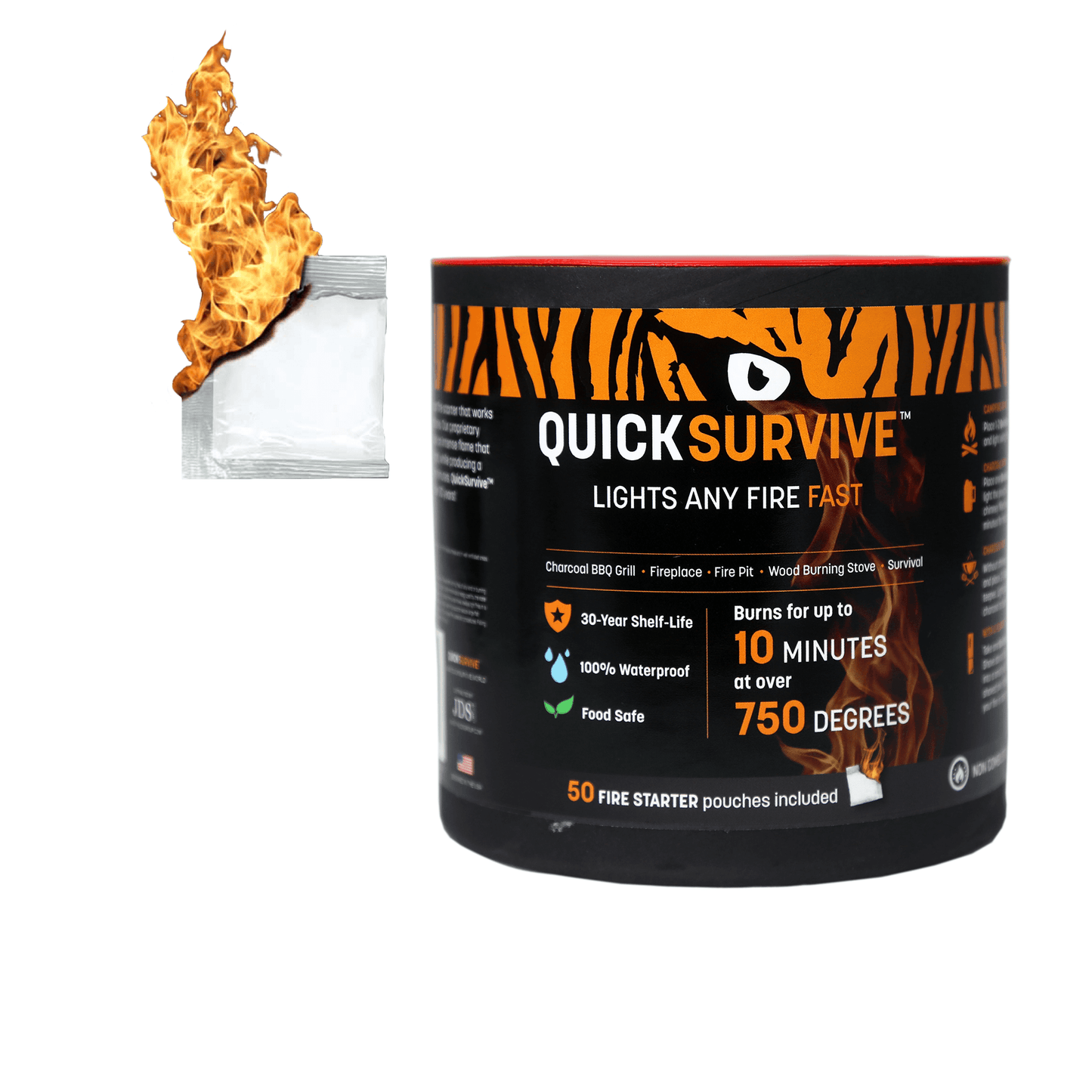 50 Piece Fire Starter Canister by QUICKSURVIVE