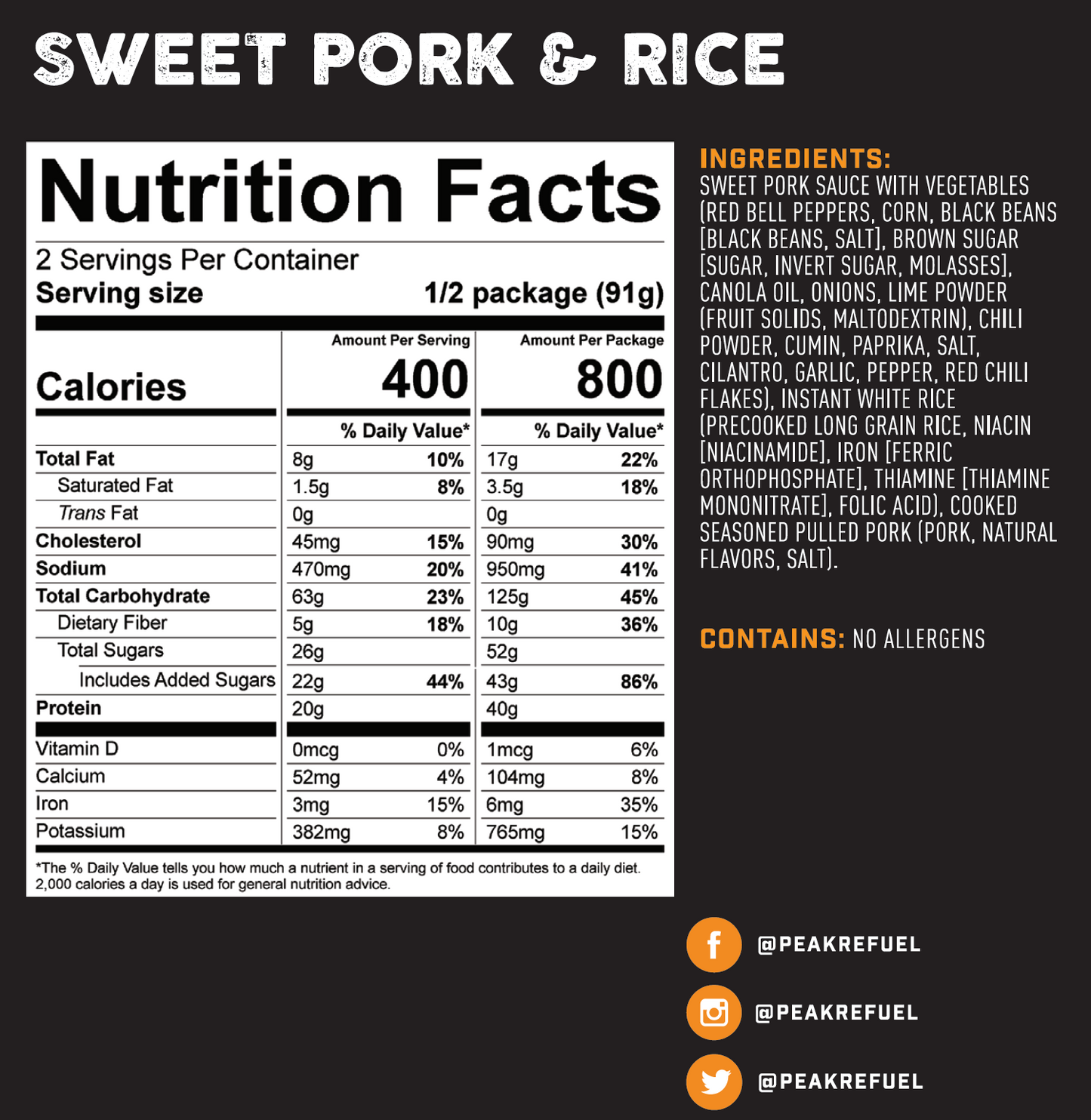 Sweet Pork & Rice by Peak Refuel